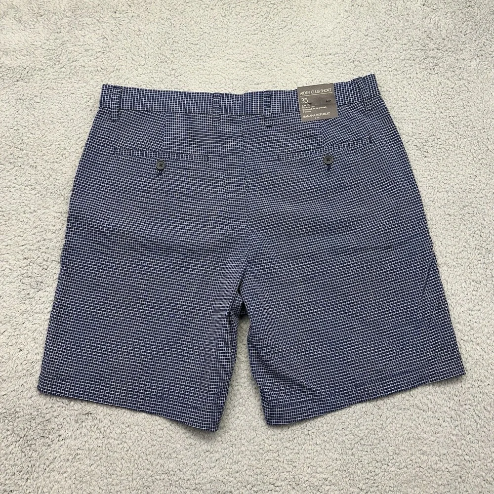 NWT Banana Republic Men's SIZE 35 Multicolor Plaid Flat Front Aiden Club Shorts